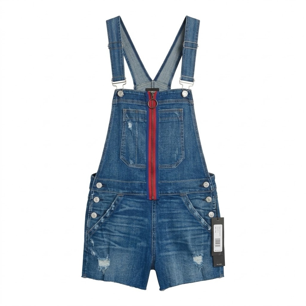 Hudson NWT Denim Cut Off Overalls Shorts Bibbed Size Small